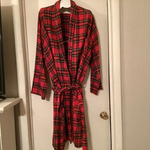 L.L. Bean Vintage Red Plaid Men’s Robe Size XL - Picture 1 of 10